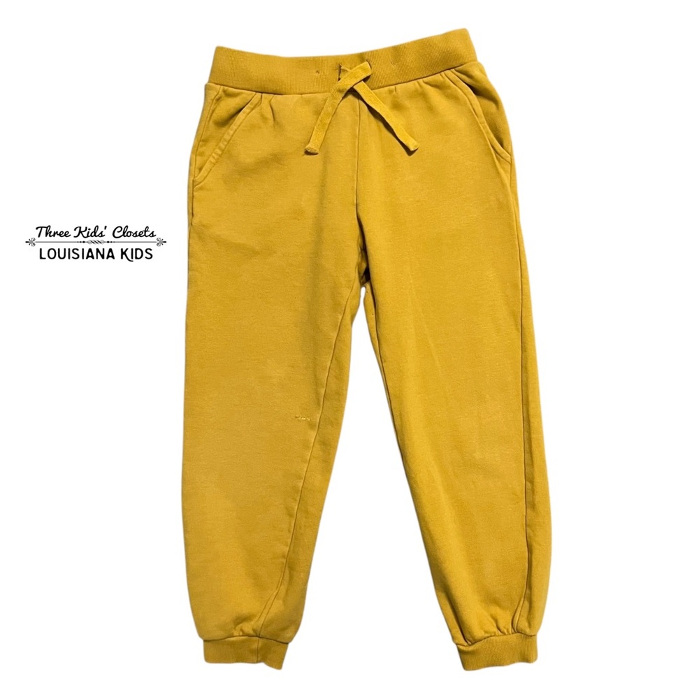 Lindex Kids Sz 128 (7-8Y) Mustard Jogger Pants